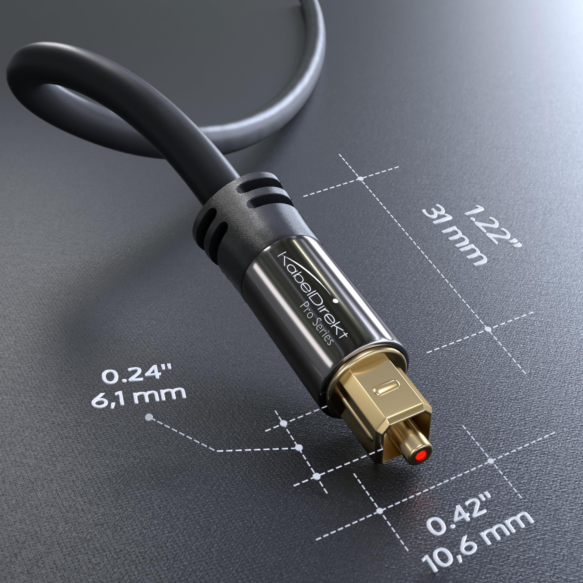 TOSLINK cable, optical audio cable – 1m short fibre optic cable for soundbars (TOSLINK to TOSLINK, digital S/PDIF cable, stereo systems/amplifiers/amps, home cinema, Xbox One/PS4) – CableDirect