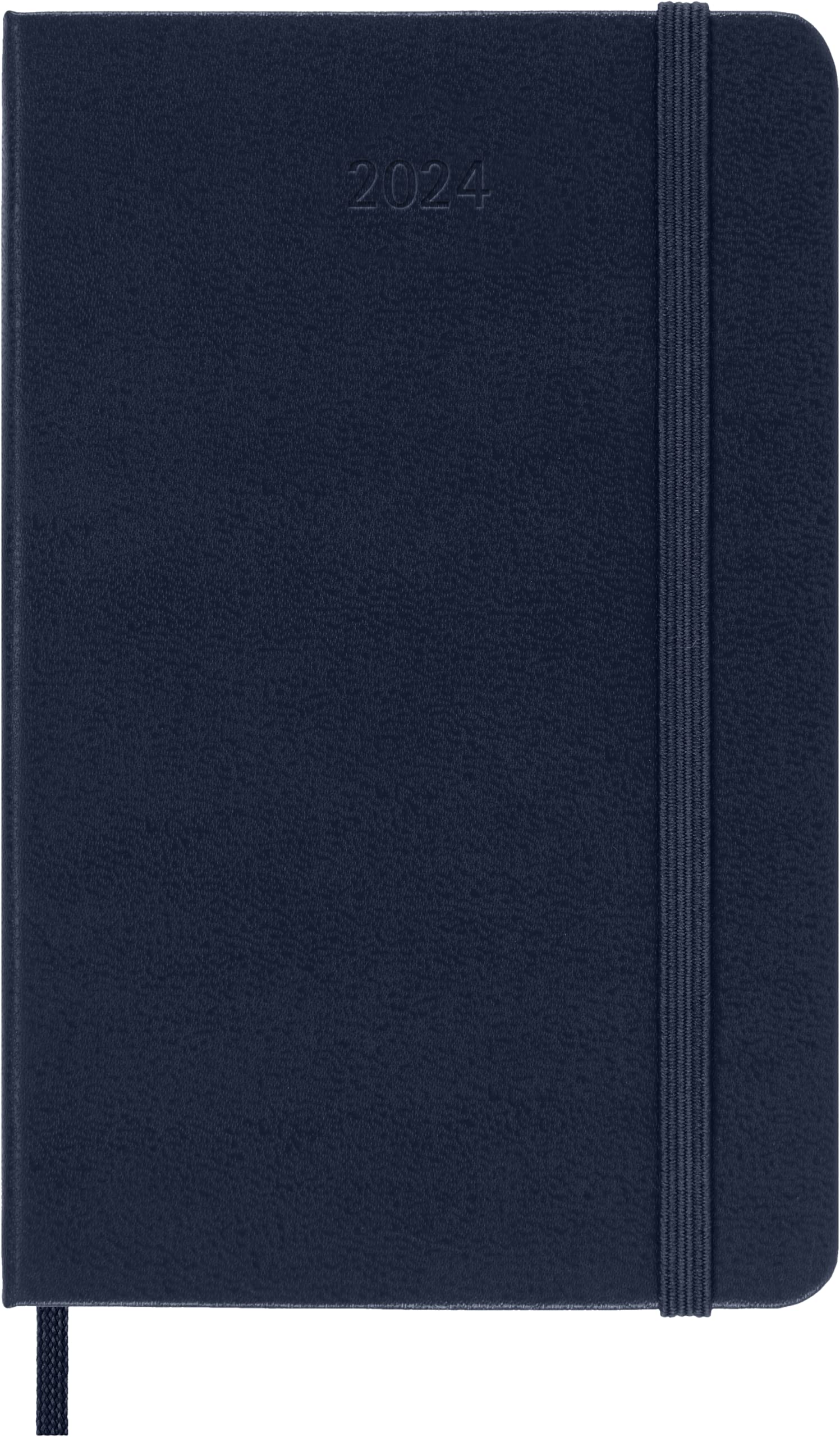 Moleskine Weekly Agenda with Space for Notes 12 Months 2024, Agenda 2024, Size Pocket 9x14, Hard Cover and Elastic Closure, Colour Sapphire Blue