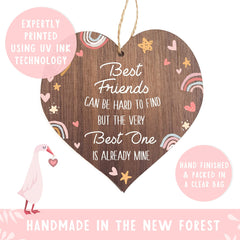 Friends plaque   Best friends can be hard to find wooden heart   gifts for friends women   best friend plaque   hug gifts motivational miss you gift   birthday Christmas   uk her girls woman