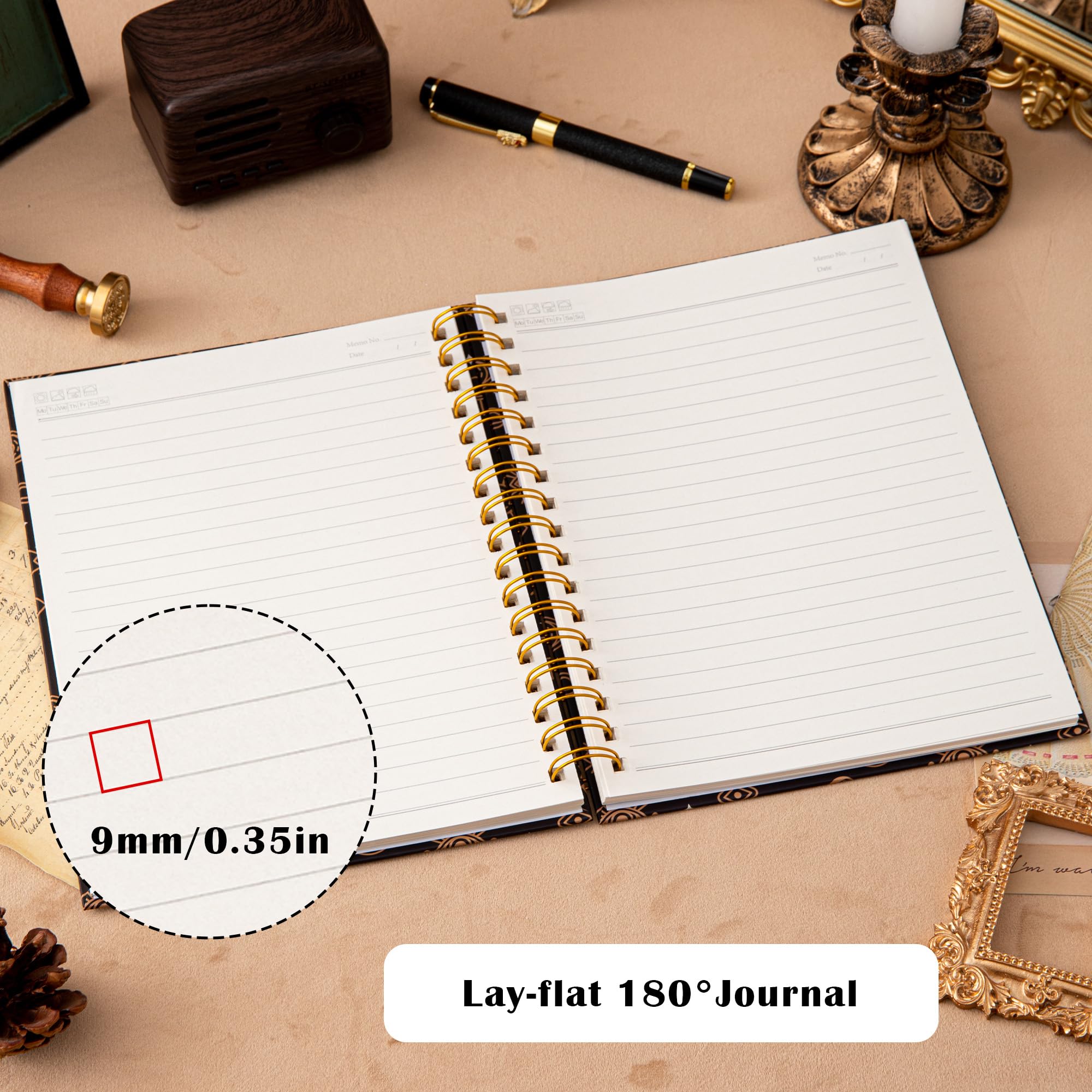 TIEFOSSI Spiral Notebook Journal - College Ruled/Line Spiral Notebook 237 x 178 mm - Spiral Notebook College Rule - Office Journal - B5 Letter Notebook for Work Study - 100gsm Thick Paper 200 Pages