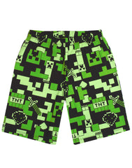 Minecraft Pyjamas for Boys   Kids Long Or Short Bottoms Options & Gamer T-Shirt   Childrens Creeper PJ Set Merchandise Gifts 7-8 Years