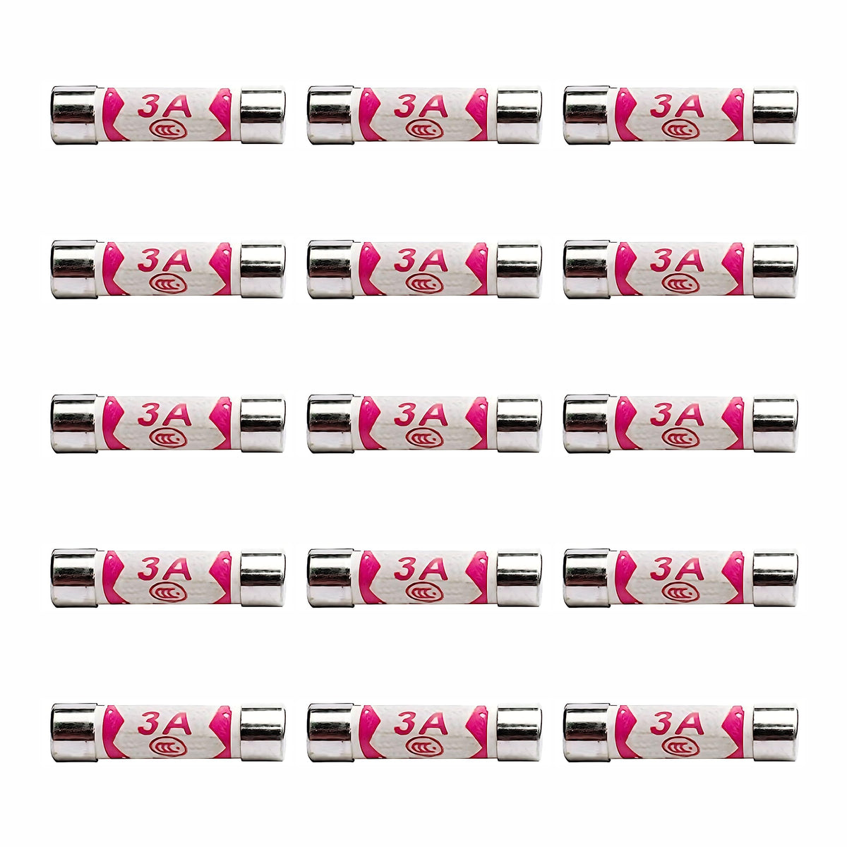 15 x Fuses 3A, 3 Amp Fuses UK 240V/250V pack of 15 of 3A Fuses BS1362 Fuses by ZARB