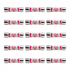 15 x Fuses 3A, 3 Amp Fuses UK 240V/250V pack of 15 of 3A Fuses BS1362 Fuses by ZARB