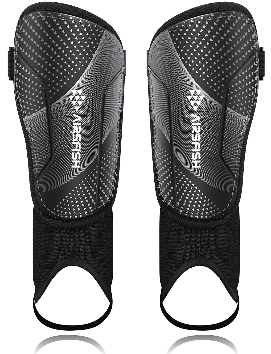 Shin Pads Boys Certified Airsfish Kids Shin Pads with Ankle Protection,High Strength Shin pads,Breathable Non Slip Extended Adjustable Straps,Protective Football Equipment for Boys and Girls