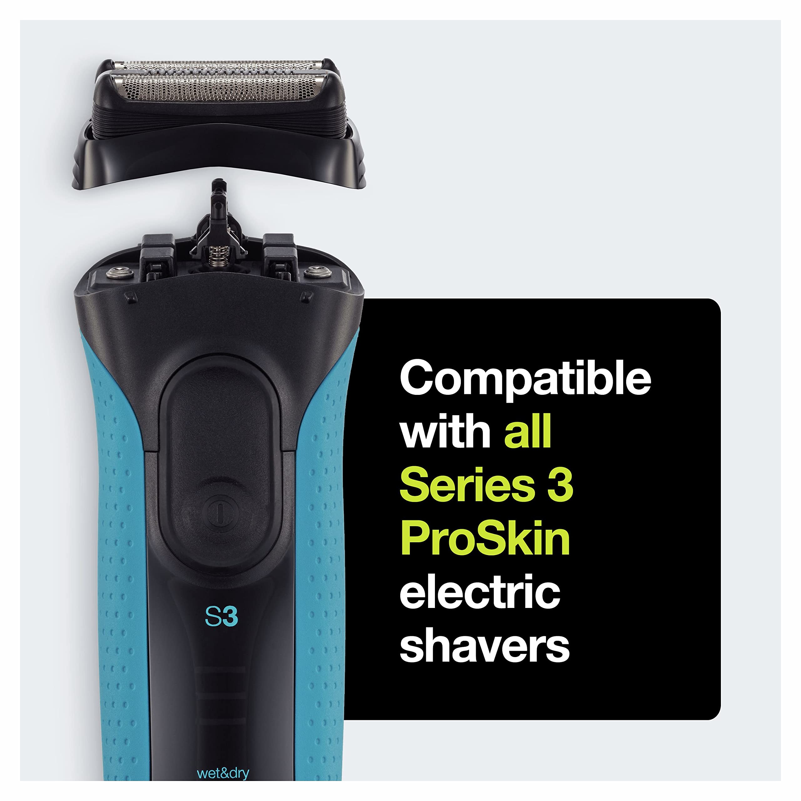 Braun Series 3 Electric Shaver Replacement Head, Easily Attach Your New Shaver Head, Compatible With All Series 3 ProSkin Electric Shavers, 32B, Black