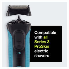 Braun Series 3 Electric Shaver Replacement Head, Easily Attach Your New Shaver Head, Compatible With All Series 3 ProSkin Electric Shavers, 32B, Black