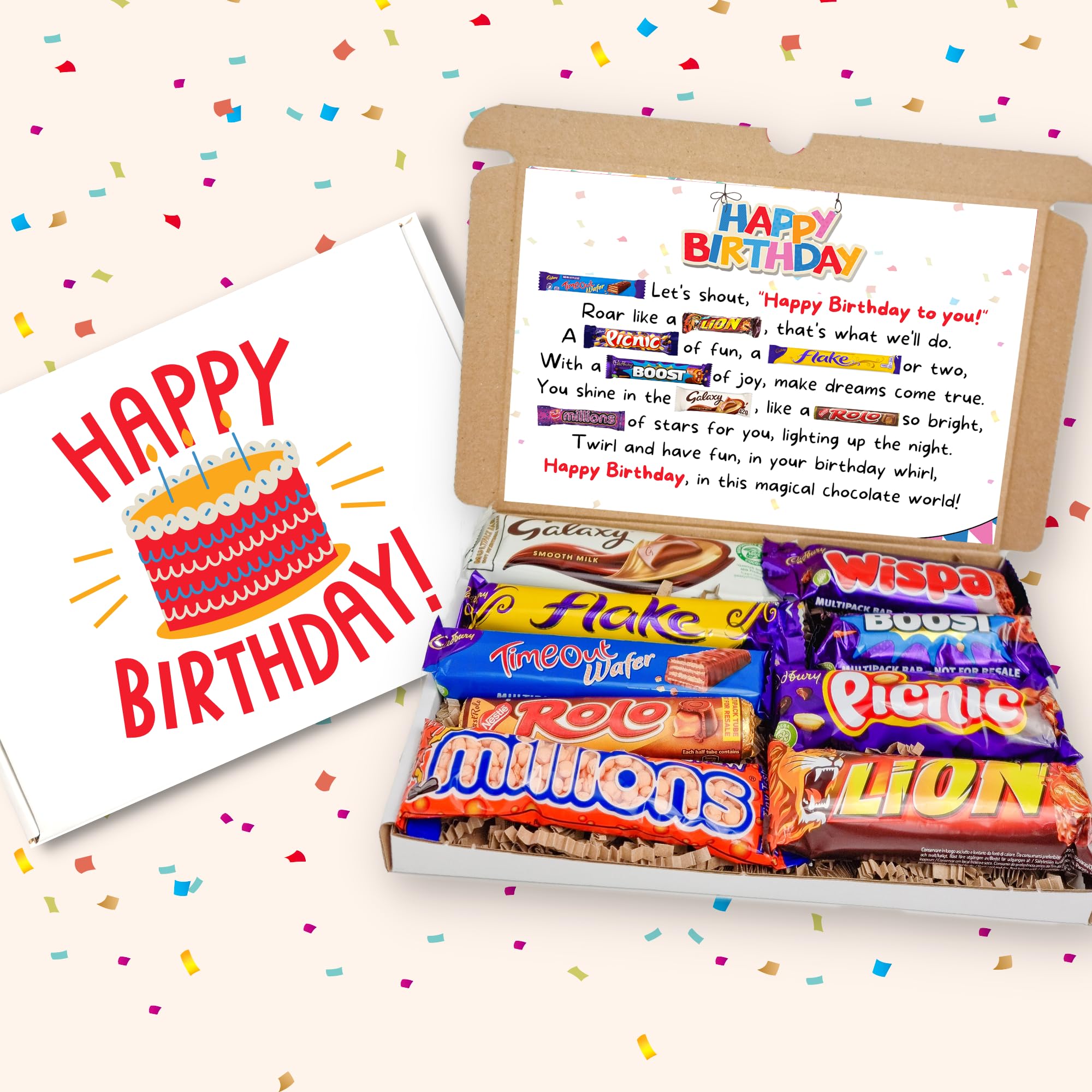 Chocolate Hamper   Happy Birthday Gift for All Ages   Chocolate Box Selection   Birthday Gift for Him & Her  Letterbox Gift Hamper   Sweets Gift Box   Memorable Birthday Chocolate Treat