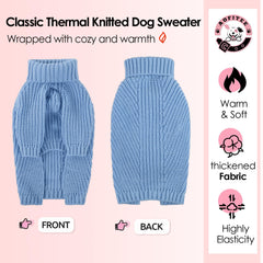 AOFITEE Small Dog Jumper, Solid Knitted Dog Sweaters for Small Medium Dogs Warm Winter Turtleneck Puppy Xmas Jumper, Small Dog Sweater Doggie Sweatshirt for Chihuahua, Bulldog, Dachshund, Yorkie