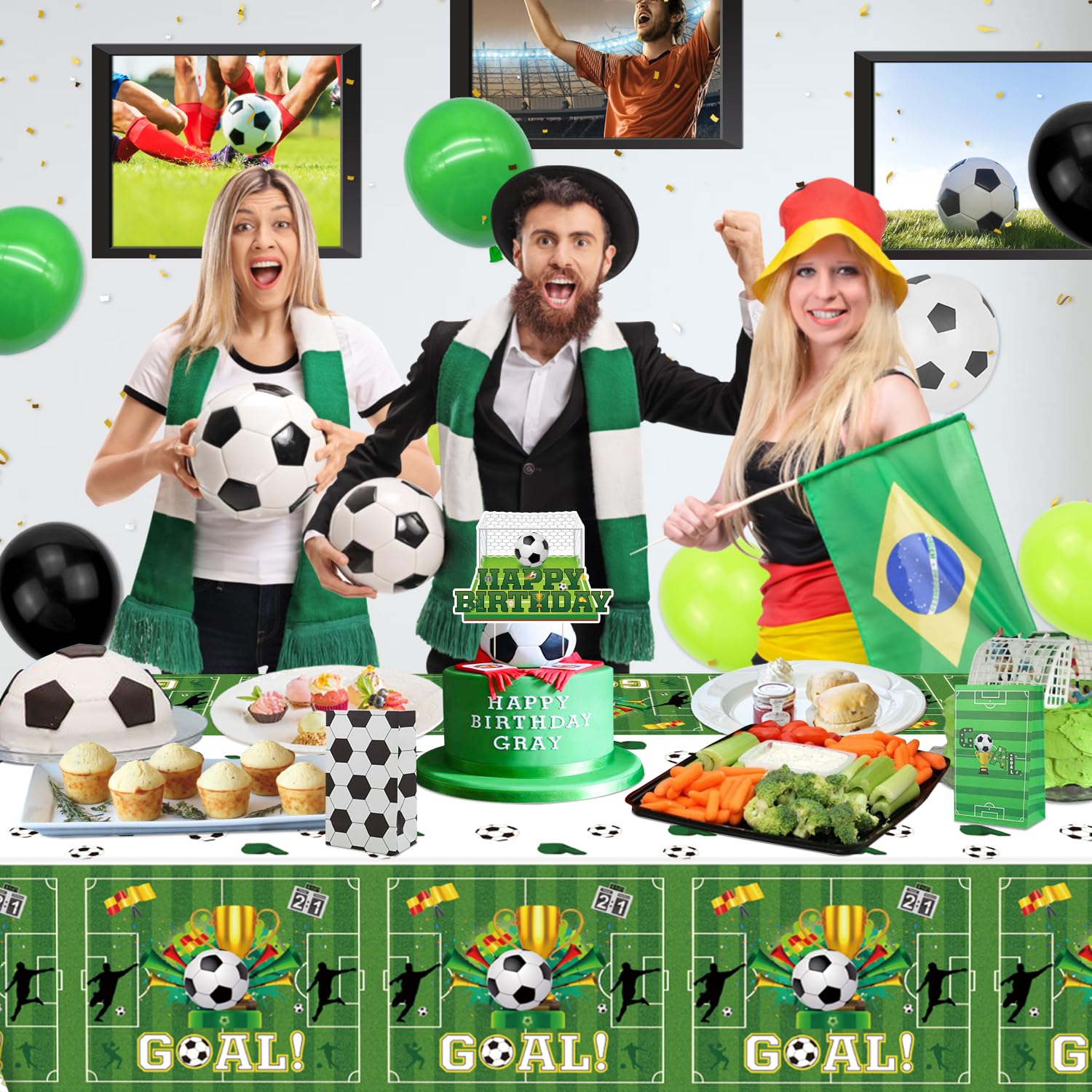 Inspireyee 4 Pack Football Party Tablecloths Football Birthday Decorations 51'' X 86'' Sports Theme Party Table Covers Football Theme Table Cloth for Rectangle Tables Birthday Party Supplies Favors