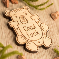 Good Luck Gifts Card with Teddy Bear Hug Token Cute Back to School Positive Affirmation Leaving Present Job Colleague Keepsake for Driving Test GCSE for Friends Daugther Present in the Pocket