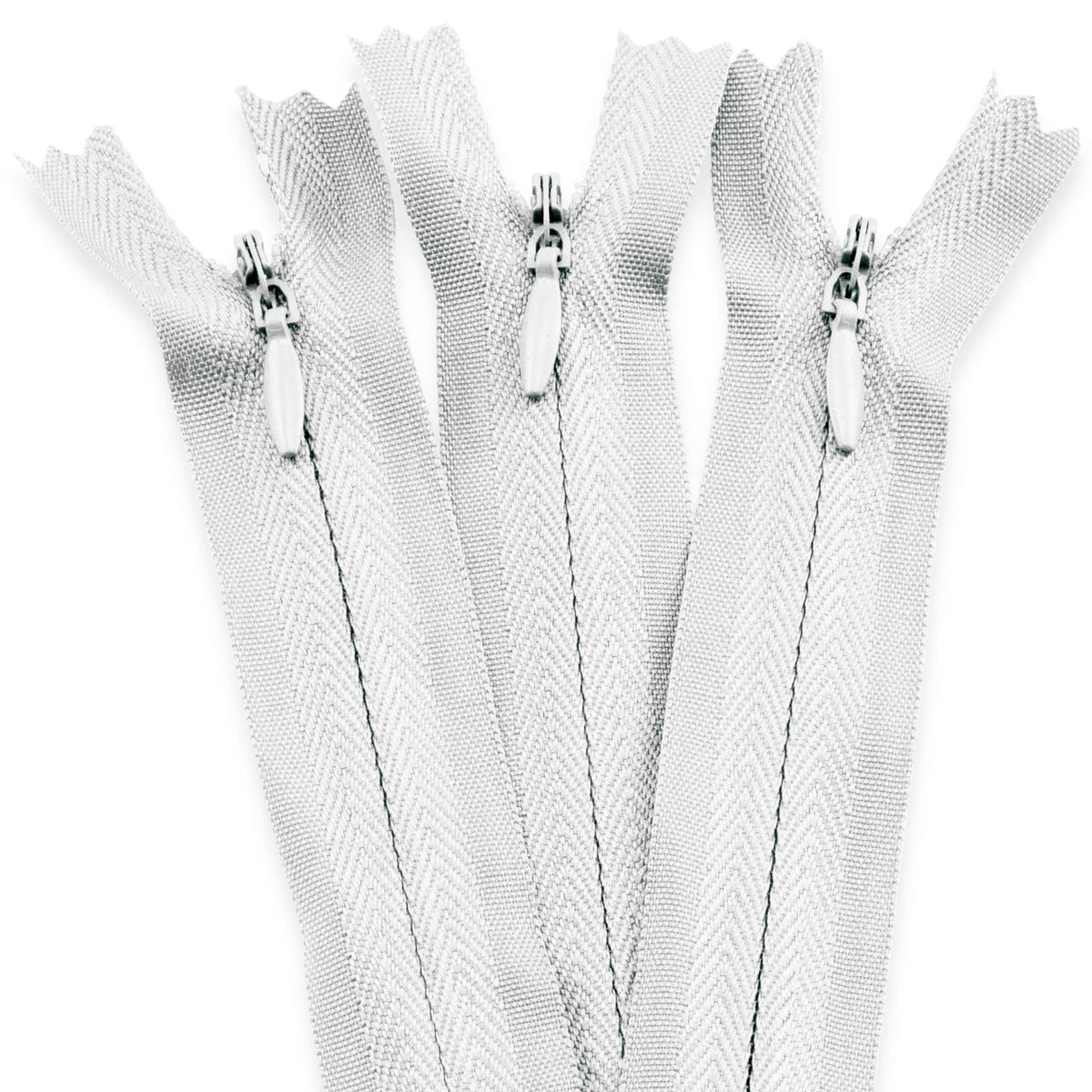 3 X Invisible Zips   White, 12 Inch / 30cm   Closed-Ended Concealed Zipper for Sewing by UMTMedia®