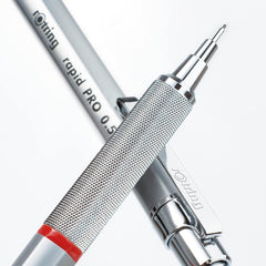 rOtring Rapid Pro Mechanical Pencil   HB 0.5 mm Lead Propelling Pencil   Reduced Lead Breakage   Silver Chrome Full-Metal Barrel