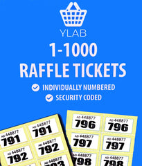 Raffle Tickets Book, 1-1000 - Choose Your Colour: Yellow