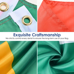 AhfuLife 1pcs South African Flag 5ft x 3ft for Olympic Decorations, Large South Africa Flags - Double Side with Brass Eyelets for Football Decorations (South Africa, 150 x 90 cm - 1 Pcs)