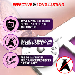 Aviro Moth Repellent for Wardrobes - 6 Moth Killer Hangers with Natural Lavender Scent. Highly Effective Moth Killer for Wardrobes, Drawers and Clothes Storage. Easy to Use Moth Repellent for Clothes