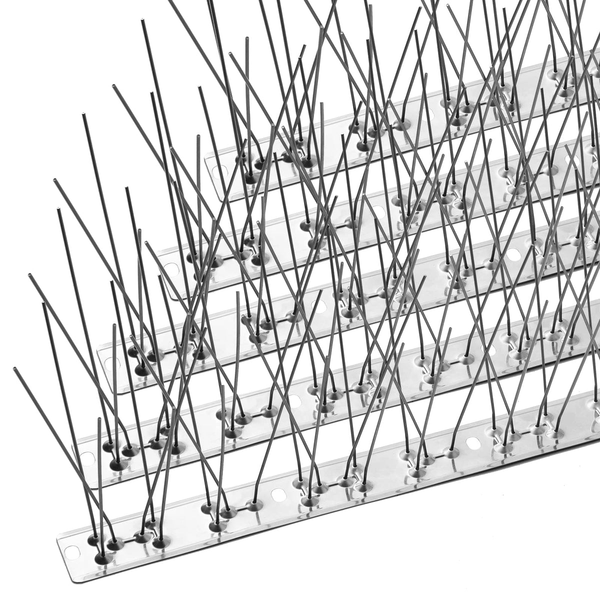 OFFO Bird Spikes with Stainless Steel Base,Pigeon Spikes for Roofs and Windows,Bird Deterrent Spikes Set for Anti Crows,Seagulls and Small Birds,Cover 1.3m