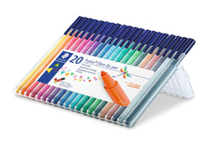 STAEDTLER 323 SB20 Triplus Colour Fibre-Tip Pens, 1.0mm - Assorted Colours (Pack of 20)