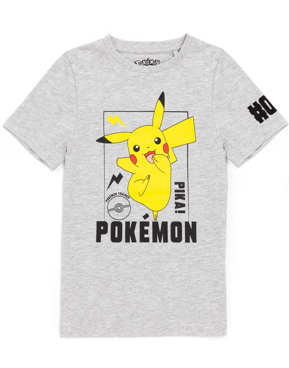 Pokemon T-Shirt for Boys   Kids Girls Pikachu Game Grey Character Top   Gamer Clothing Merchandise 4-5 Years