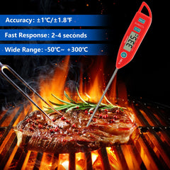 BOMATA Waterproof IPX7 Thermometer for Water, Liquid, Candle and Cooking. Instant Read Food Thermometer with Long Probe for Cooking, BBQ! T101 White…