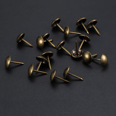 200 Pcs Upholstery Tacks, Antique Bronze Decorative Thumb Tacks, Furniture Push Nail Pins with Plastic Storage Box(11 * 17mm)