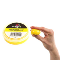 Meglio Hand Therapy Putty - Strength Training & Stress Relief, Hand Exercise Putty for Adults & Childrens, Variable Resistive Strength   (Yellow X-Soft, 53g)