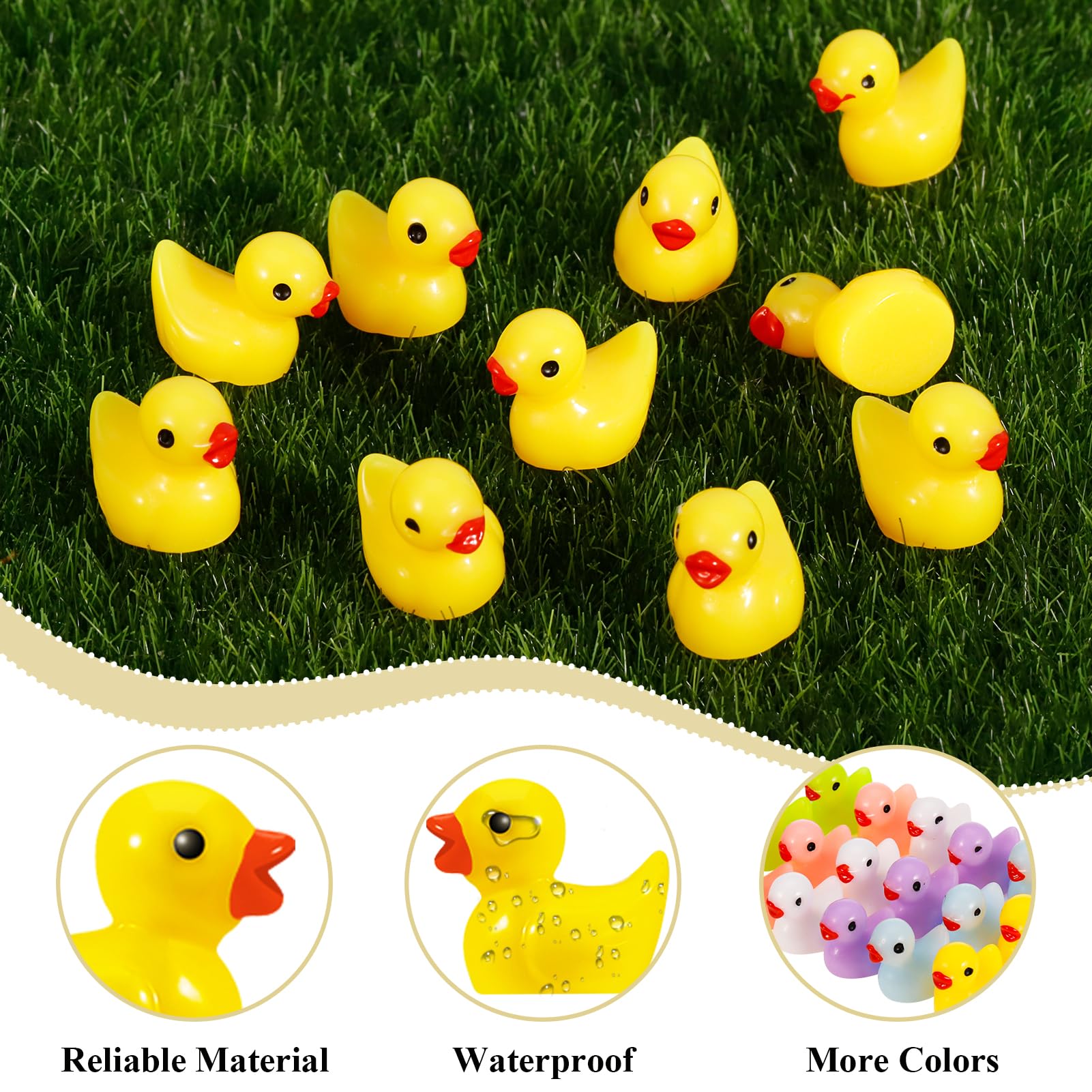 Heyu-Lotus 120 Pcs Mini Resin Ducks,Tiny Ducks Miniature Figures,Realistic Ducklings for Micro Fairy Garden Landscapes,Prank Game,Aquariums,Dollhouse Ornament,Christmas Birthday Party(6 Colors)