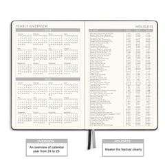 Academic Diary 2024-2025 - Diary 2024-2025 A5 Week to View from July 2024 to June 2025, 14.6 X 21 cm, A5 Premium Thicker Paper with Pen Holder, Inner Pocket and 40 Notes Pages