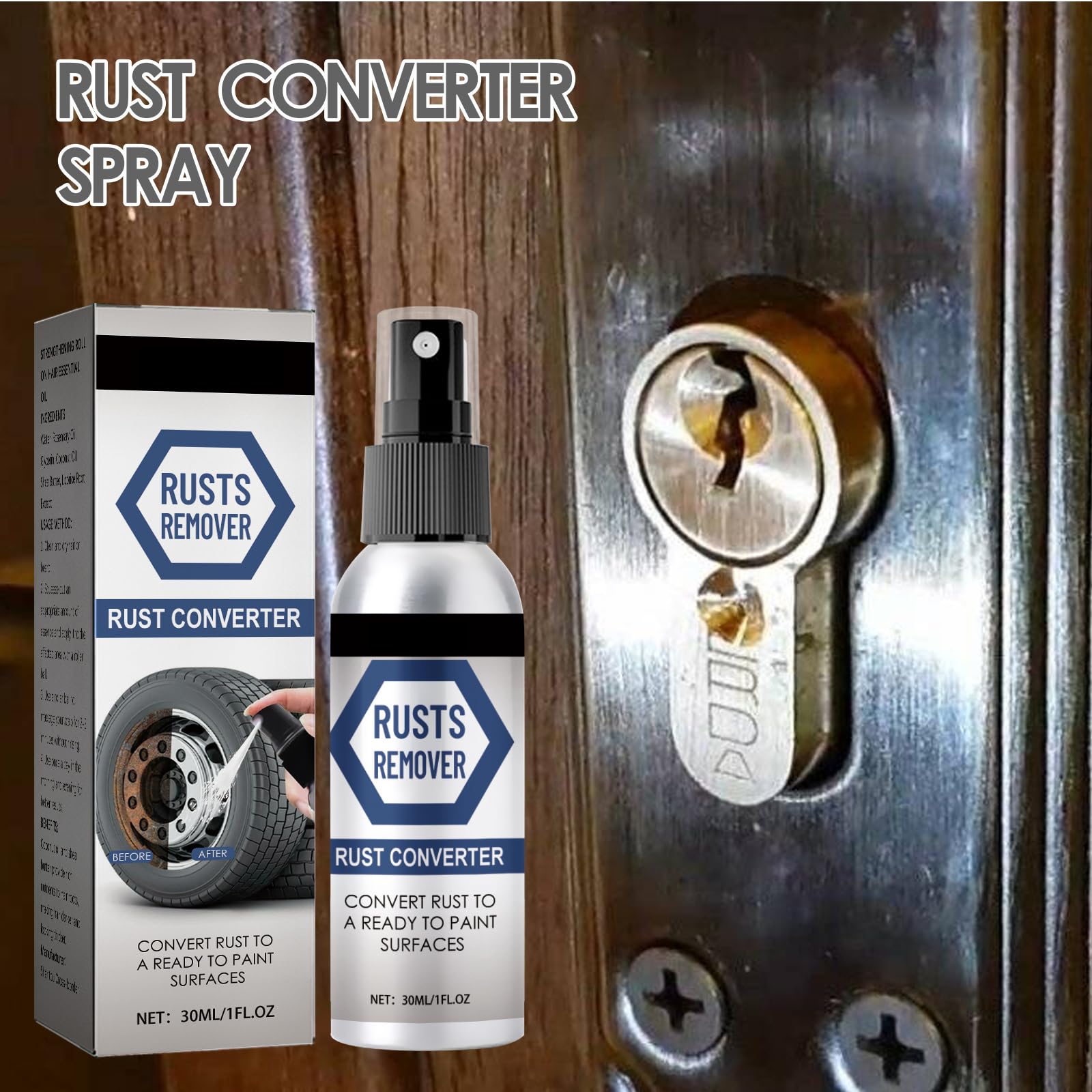 KOAHDE Anti Rust Conversion Agent Spray,Ironfree Rust Converter Spray,Multifunctional Metal Rust Remover,Rust Converter for Car,Rust Converter Car Maintenance,Rust Removal Converter Metallic Paint