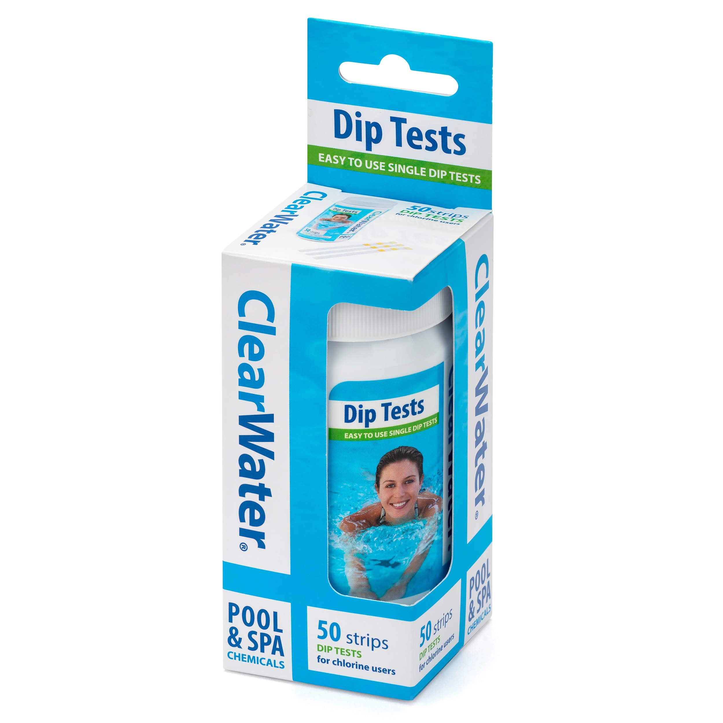 Clear water Hot Tub, Pool and Spa Test Strips x 50-3 in 1 - Measures Chlorine, PH and Total Alkalinit (Pack of 1 (50 Strips))
