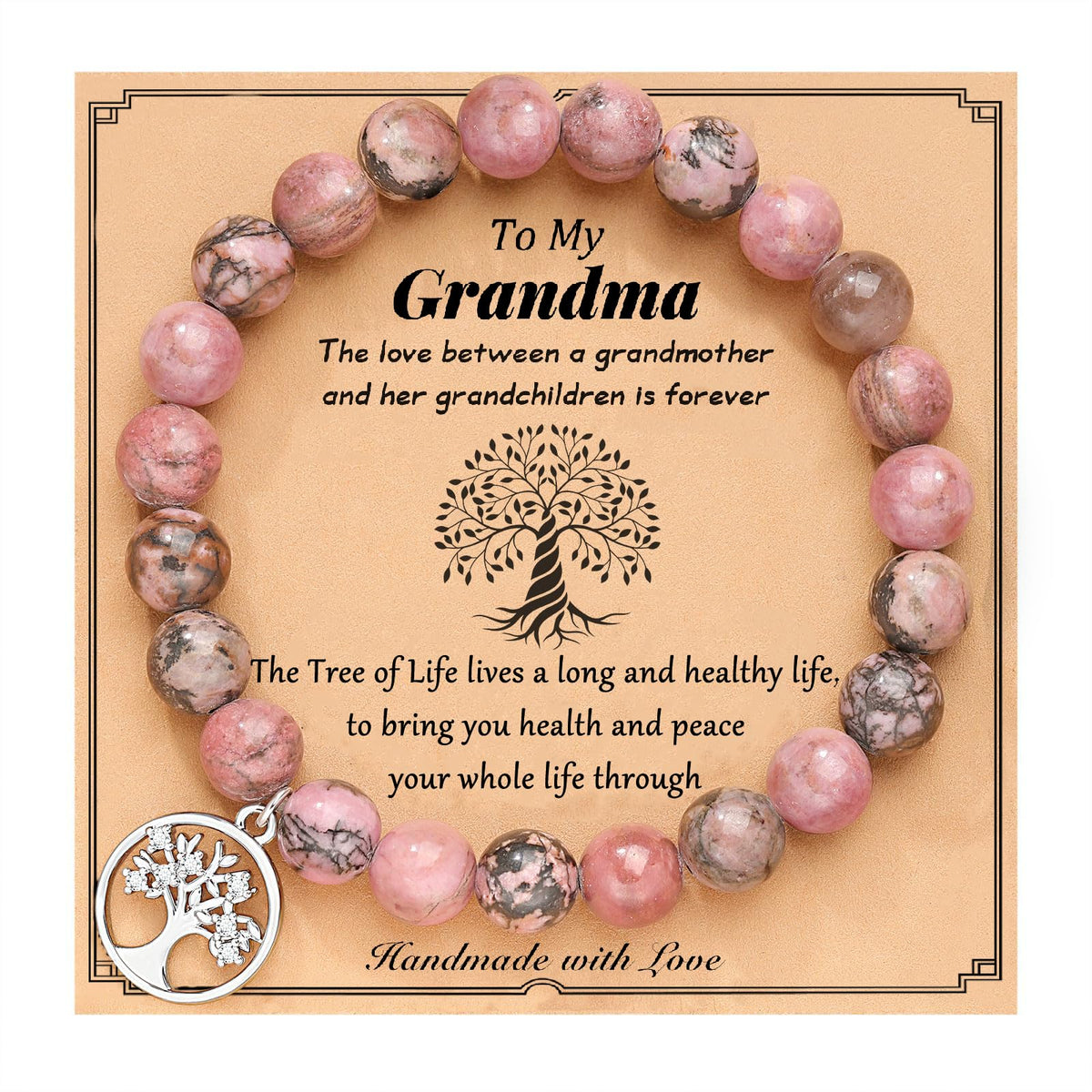 Aunis Grandma Mothers Day Gift Tree of Life Natural Stone Grandma Gifts From Grandchildren Daughter Son Thank You Birthday Christmas