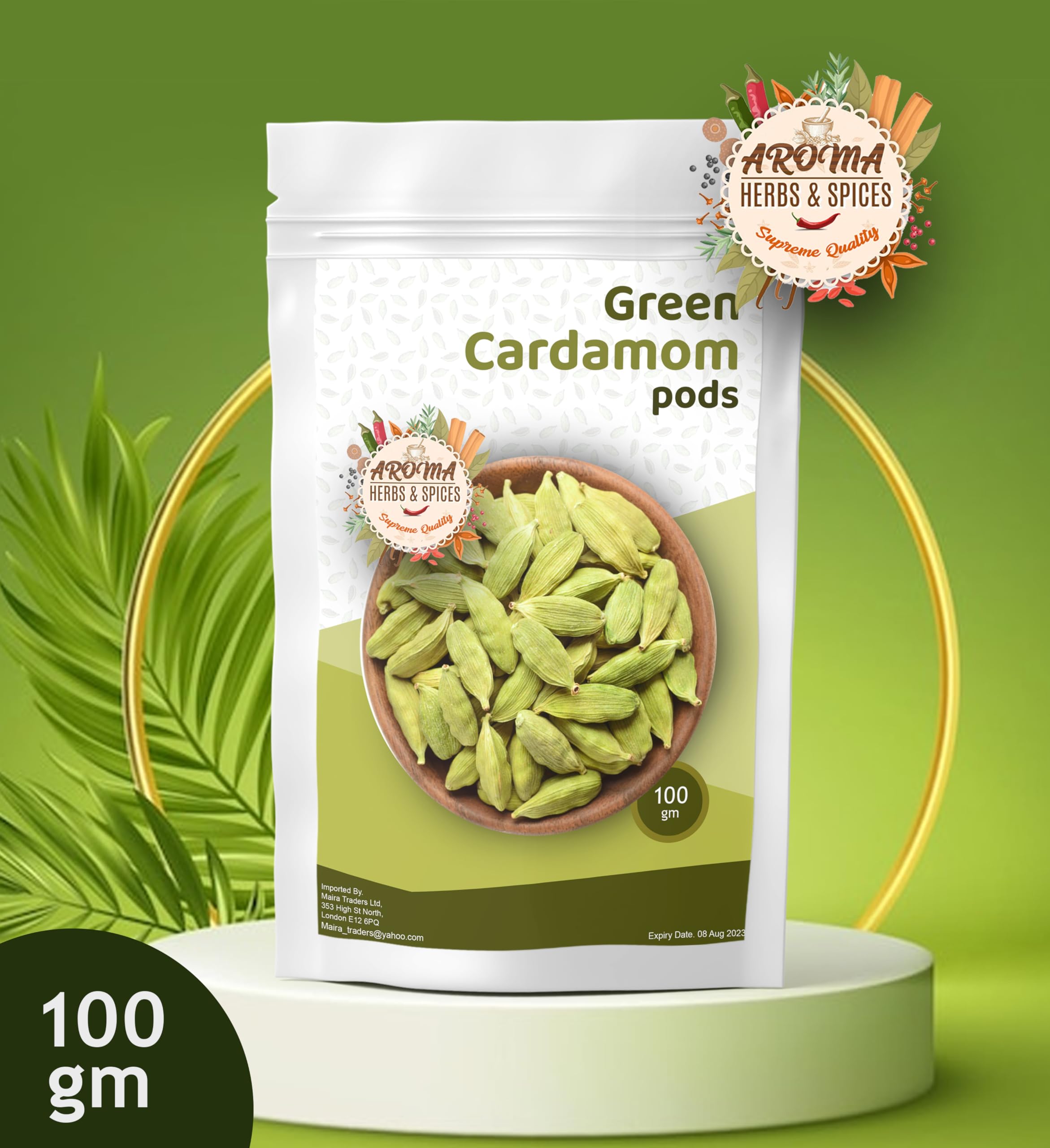 Green Cardamom pods  Elaichi pods   Green Elaichi   Natural   Bold   Premium Quality   All Natural   Vegan   Gluten Friendly   Non-GMO (100 Gram)