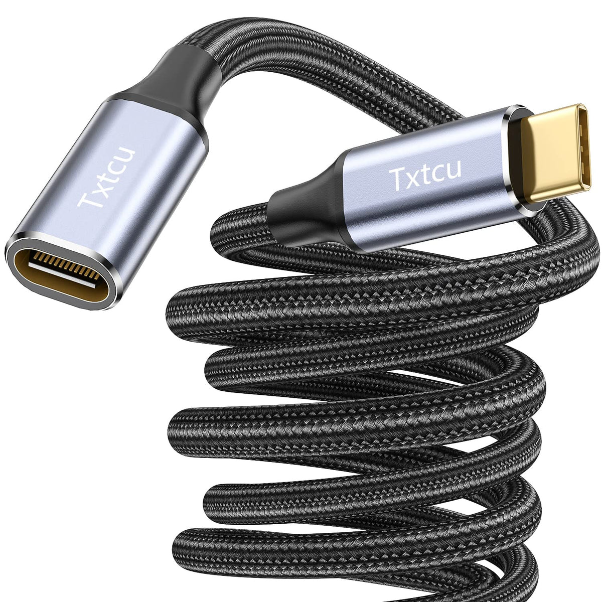 Txtcu USB C Extension Cable 1M,[USB 3.2/10Gbps] Nylon USB Type C Extender Cord 100W Fast Charge Data Transfer 4K@60Hz Video Display Lead Compatible for MacBook/iPad Pro,Steam Deck,Galaxy S23/S22