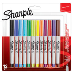 Sharpie Permanent Markers   Ultra Fine Point for Precise Marks   Assorted Colours   12 Marker Pens