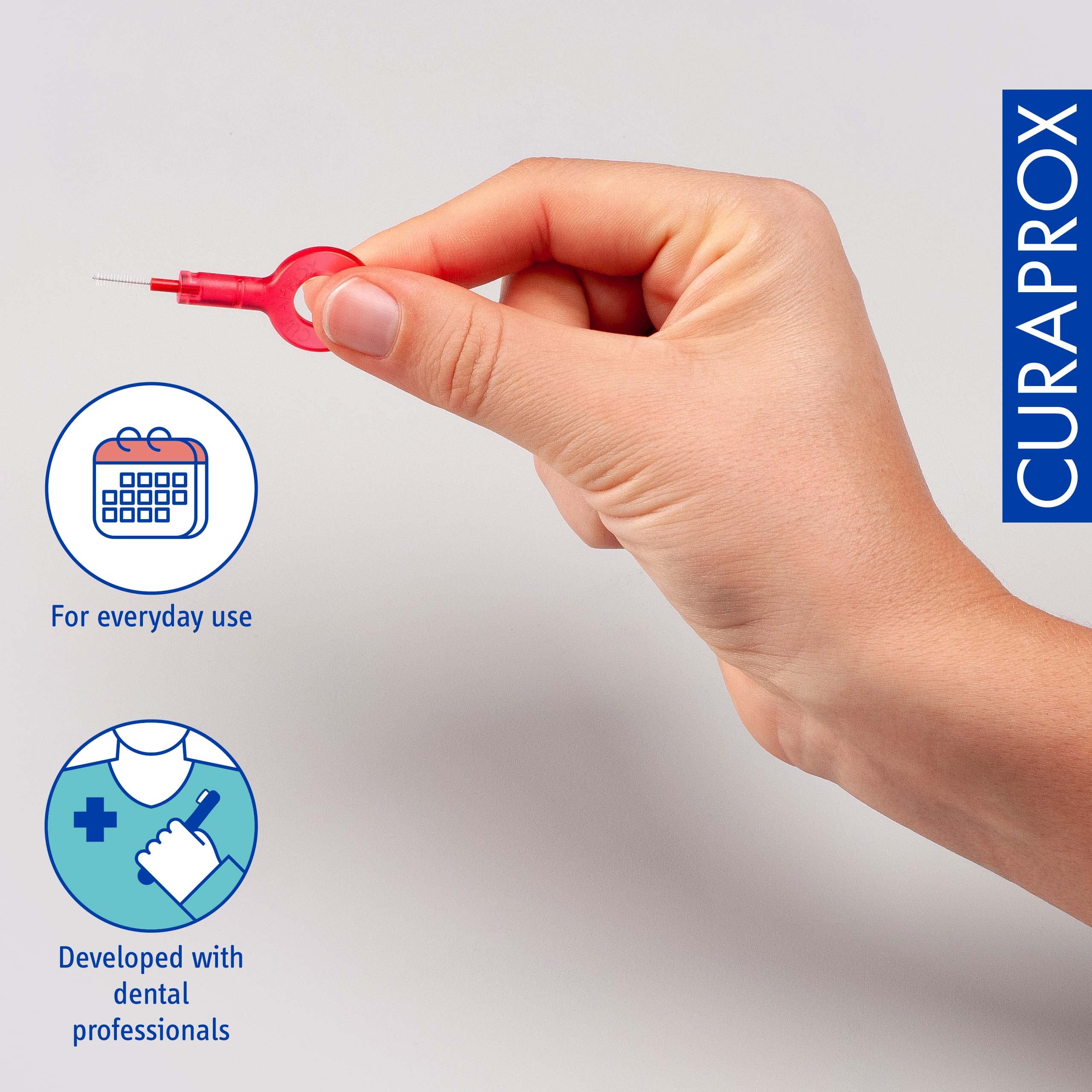 Curaprox CPS 07 Prime Refill Interdental Brushes, Red, 8 Count - 8 x 0.7mm - 2.5mm Internal Toothbrushes.