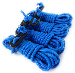 ESW LEISURE Guyline Ropes 4 Pack For Tents Awning Camping Strong Lightweight Paracord Guy Rope With Tensioner Guy Lines Fishing Umbrella Shelter Caravan Gazebo (Bright Blue 2.4, 2.4 Metre 4 Pack)