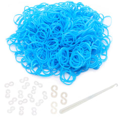 Toyland® Loom Band Refill Pack - 600 Neon Loom Bands with Clips & Hook Included (Blue)