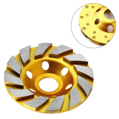 4 Inch Concrete Stone Ceramic Turbo Diamond Grinding Cup Wheel,12 Segs Heavy Duty Angle Grinder Wheels for Angle Grinder (Yellow)