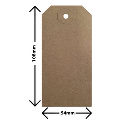 Swift Strung Tags Brown Reinforced Card Clothing Parcel Label String Hanging Gift Swing Tickets Kraft Hang Price Labelling 108mm x 54mm (Pack of 100)