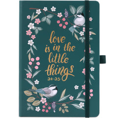 Academic Diary 2024-2025 - A5 Diary 2024-2025 Week to View, August 2024 - July 2025, Hard Cover with Elastic Closure, Thick Paper, Inner Pocket, Pen Loop, 5.9 inches x 8.4 inches, Beautifull Design of Robin