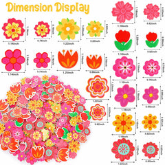 JULBEAR Flower Foam Sticker, 300Pcs Bulk Spring Self-Adhesive Foam Stickers Colorful Mixed Stickers for Kids Party DIY Crafts Favor Decorations Supplies(Flower Style)