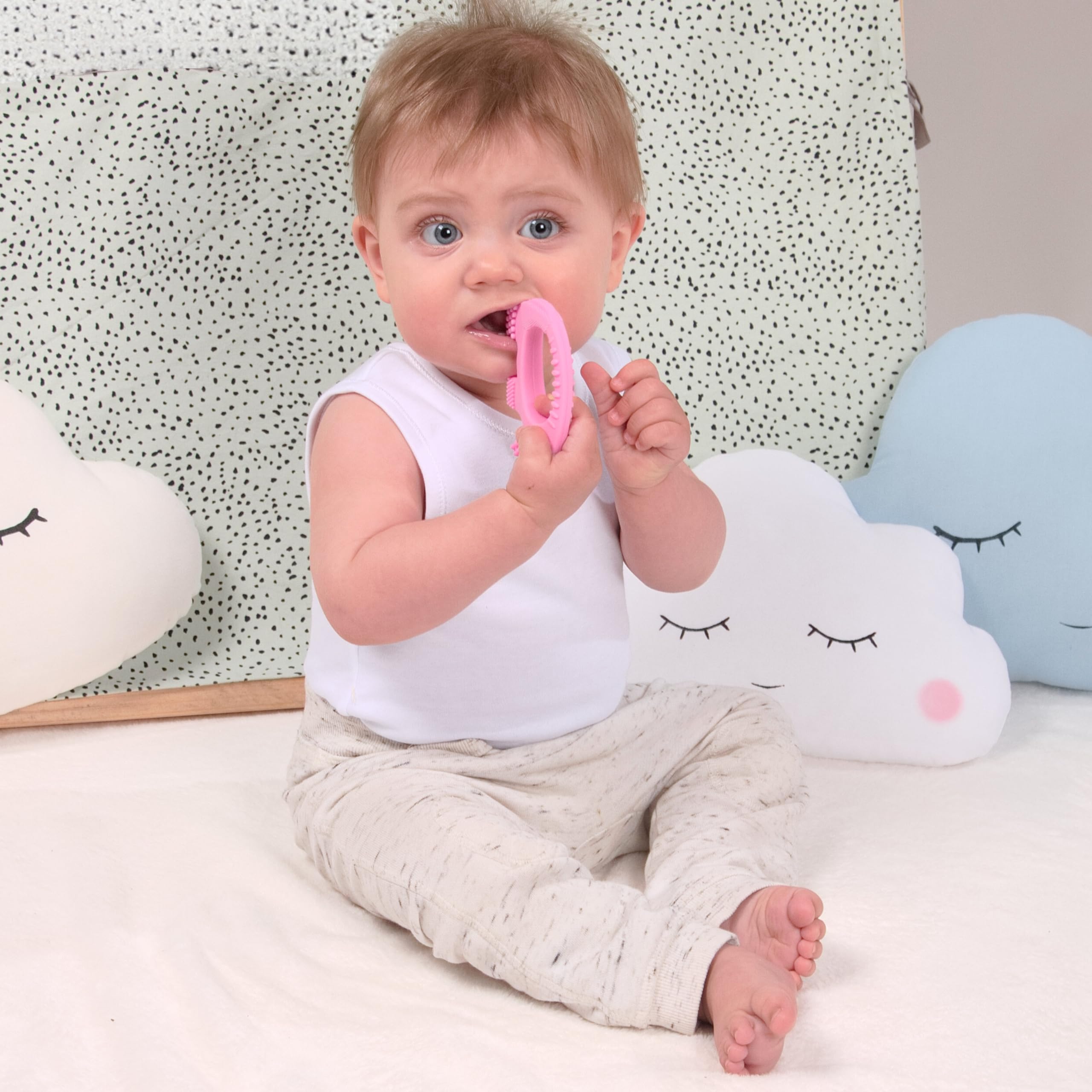 Baby Girl Teething Toys - BPA Free Silicone Toy - Cute, Easy to Hold, Soft and Highly Effective Elephant Teether - Unique Teethers Best for 0-6 6-12 Months Girl Christmas Gifts Stocking Fillers