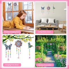 Gifts for 6 7 8 9 10 Year Old Girls Boy: Arts and Crafts Toy for Kids Age 8-10 Diamond Painting Kits Presents for 5-12 Year Old Girl Toys Wind Chime Crystal Suncatchers for Windows Garden Decorations