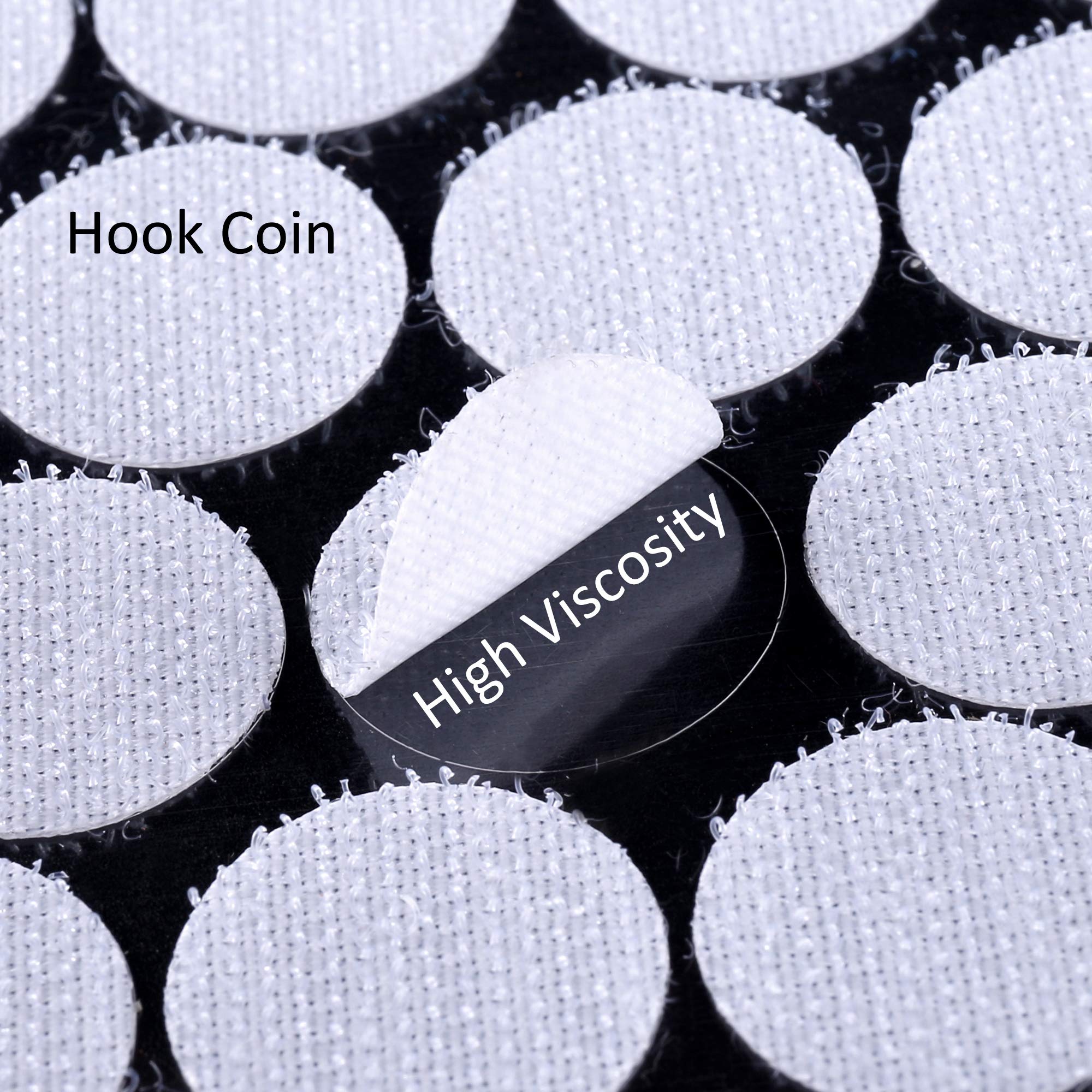 JANYUN 300Pcs 20mm Diameter White Sticky Back Dots Hook and Loop Self Adhesive Dots Tapes(300)