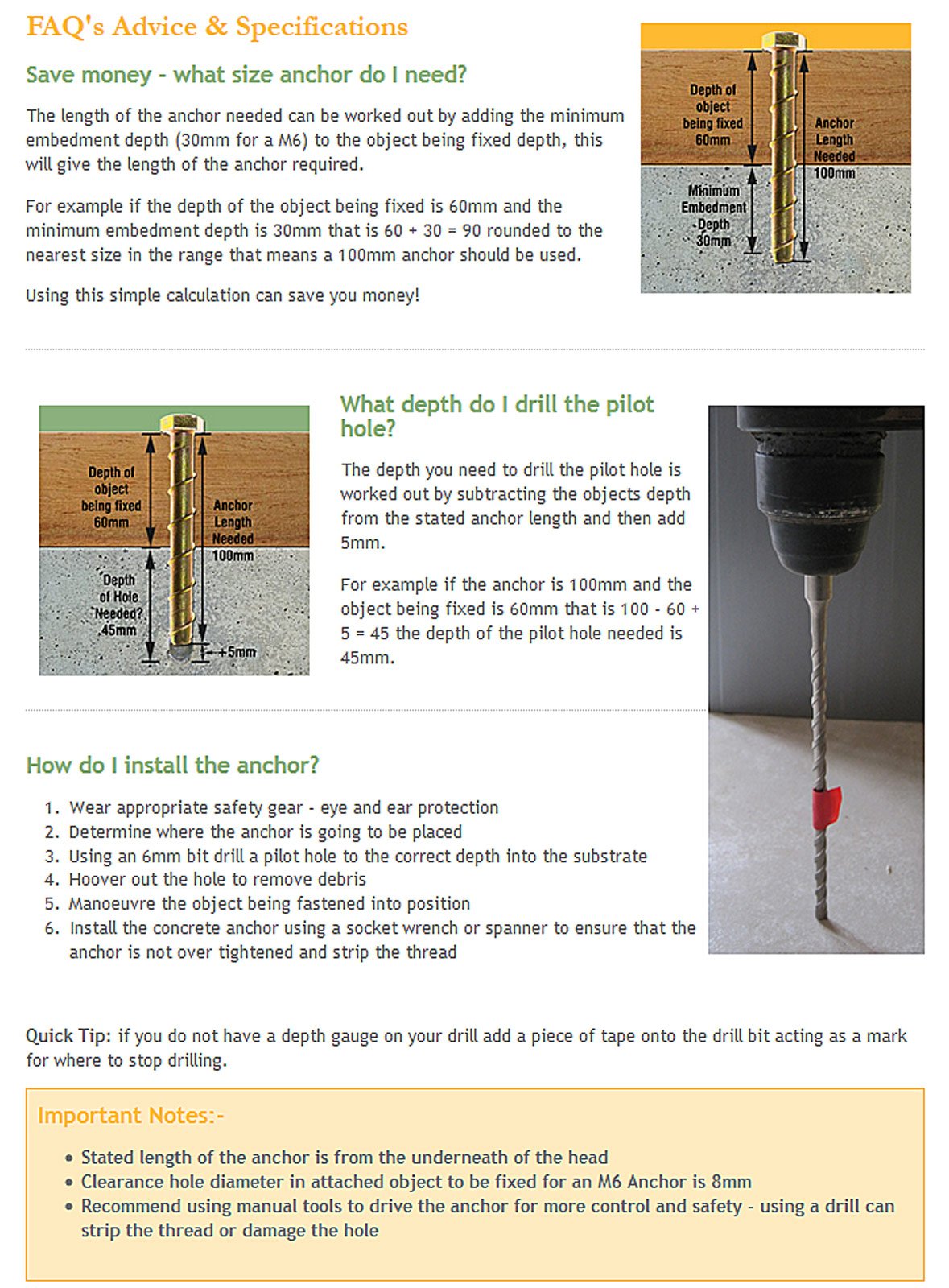 10 x 100mm M8 Concrete Self Tapping Anchor, Bolt/Screw, with a hex Head, Fixes to Brick, Stone, Masonry & Marble etc...