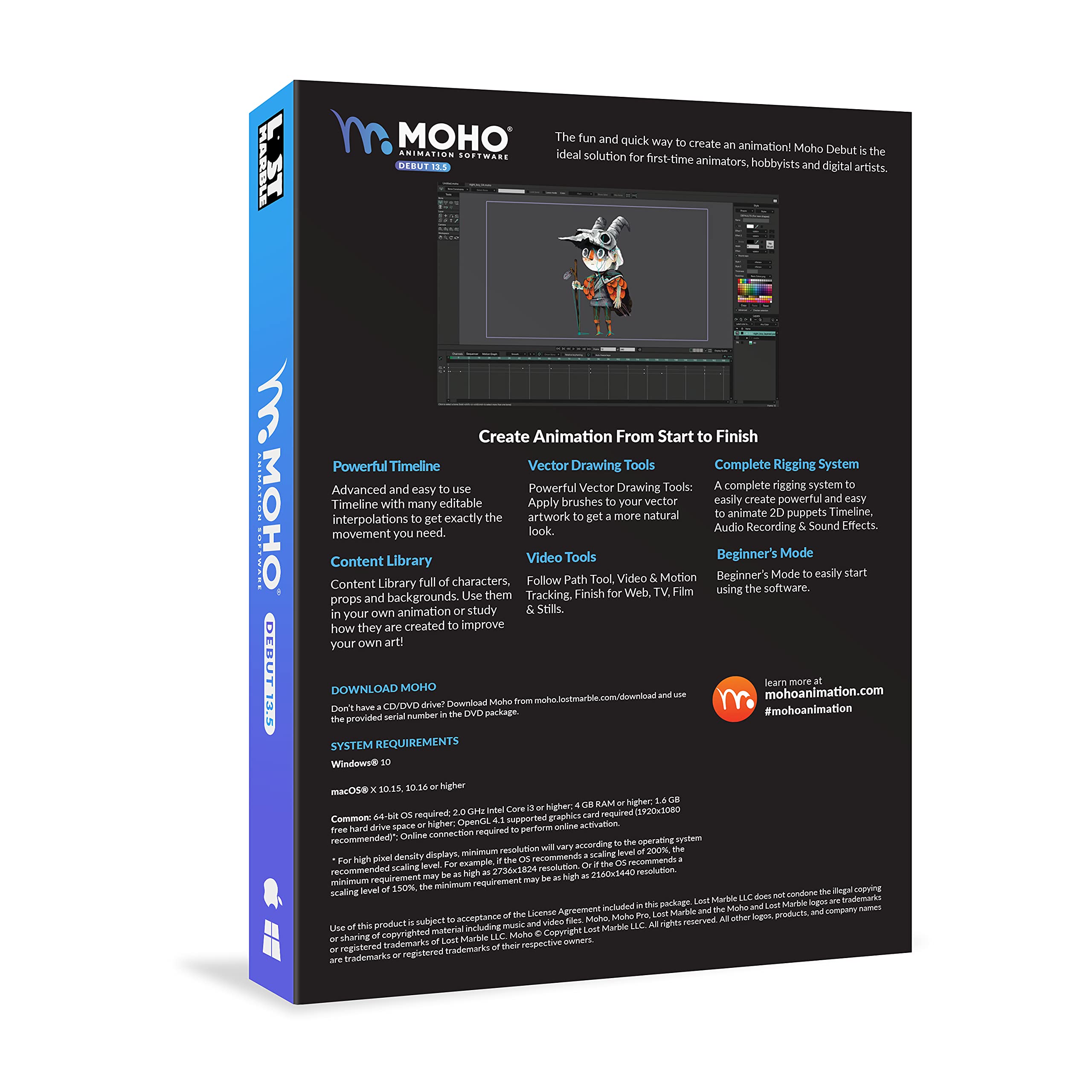 Moho Debut 13.5   Create your own cartoons and animations in minutes   Software for PC and Mac OS