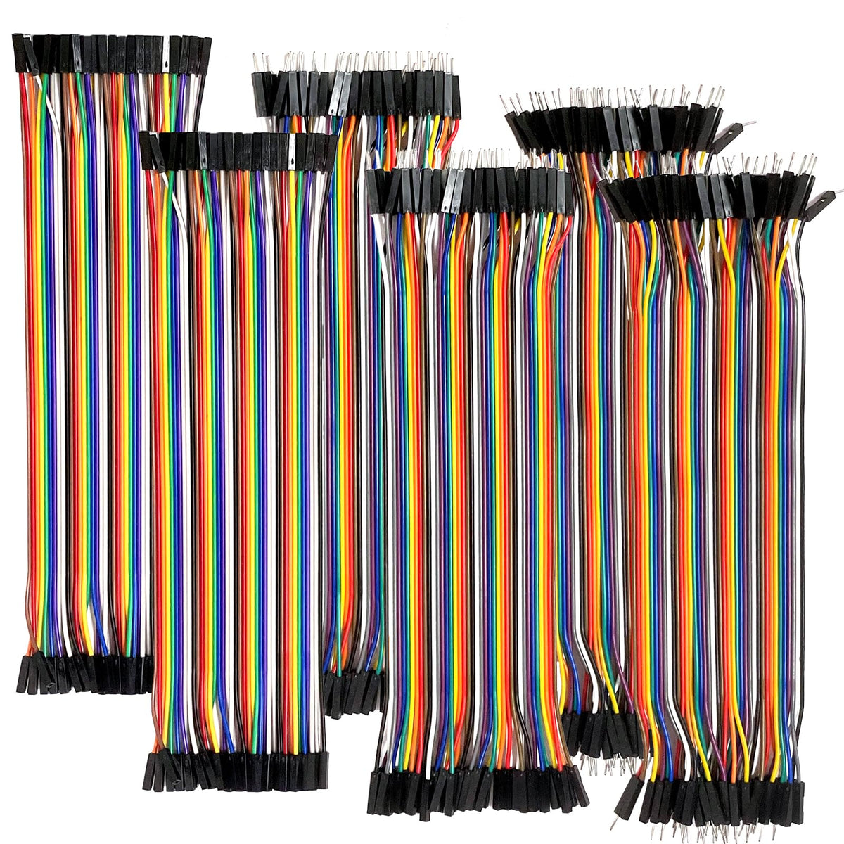 Jumper Wires kit, 6 x 40 pcs, 20 cm Multicolored Dupont Wire, Male to Female, Male to Male, Female to Female,Breadboard Jumper Wires Cables Kit Compatible with Arduino (6)