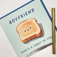 Old English Co. Fun Birthday Cards for Men and Women - 'A Toast To You' Birthday Card for Boyfriend - Cute Birthday Gift Card for Him Her - Congratulations Card   Blank Inside with Envelope