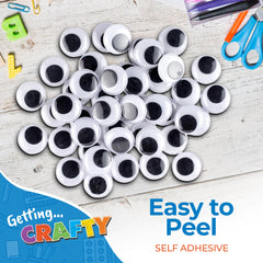 400pk Googly Eyes Self Adhesive - 2 x 200pk Small & Medium Googly Eyes for Crafting   Google Eyes for Children DIY Art   Goggly Stick On Eyes for Crafts Googly Eyes Large   Stick On Googley Eyes