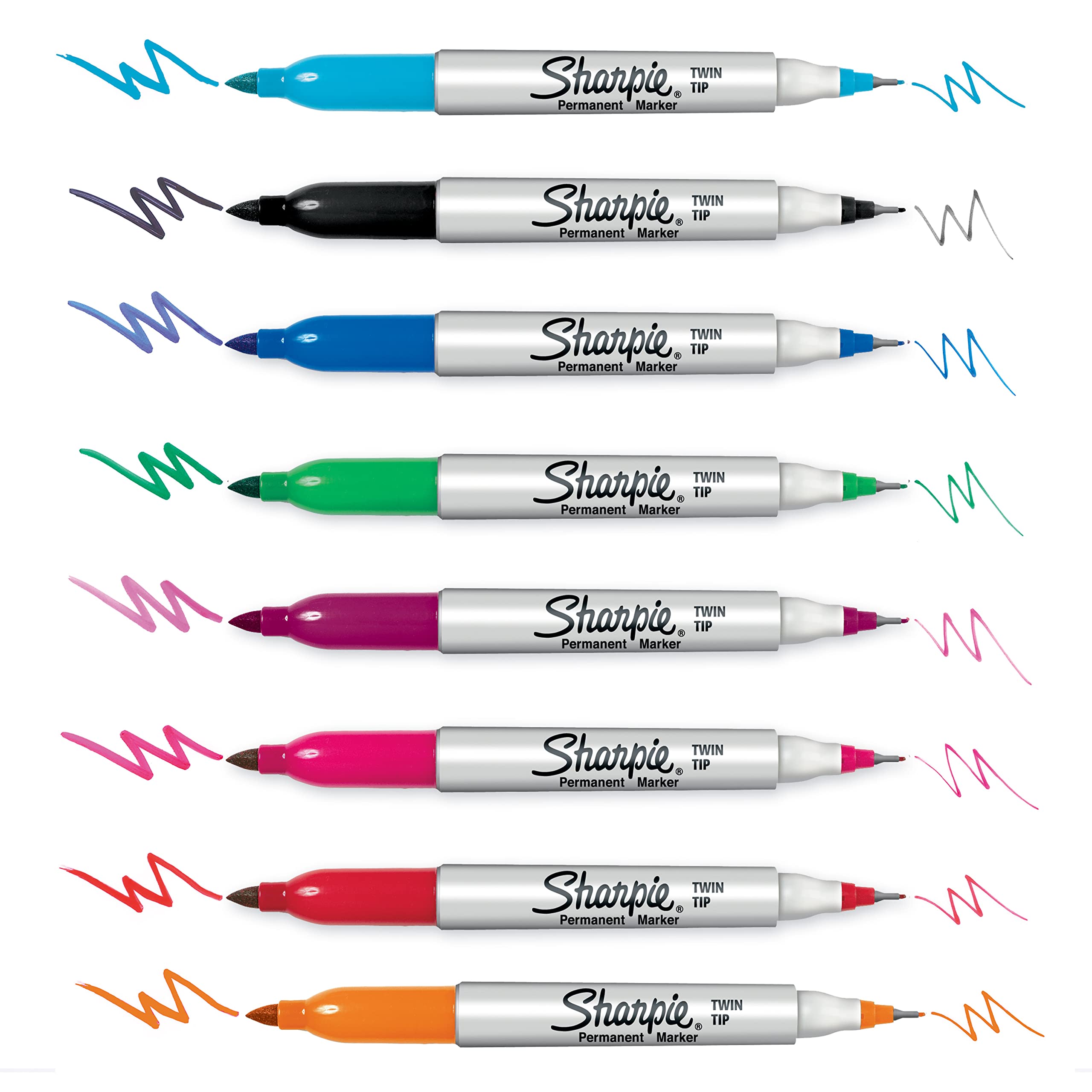 Sharpie Twin Tip Permanent Markers   Fine & Ultra-Fine Points   Black   2 Count (Pack of 2)