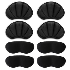 4 Pairs Heel Cushion Pads, Mesh Adhesive Heel Grips Inserts for Boots, Loose Shoes Too Big, Reusable Heel Guards Liners for Women Men, Anti Blister Shoe Liners Heel Protectors Improve Shoe Fit (Black)